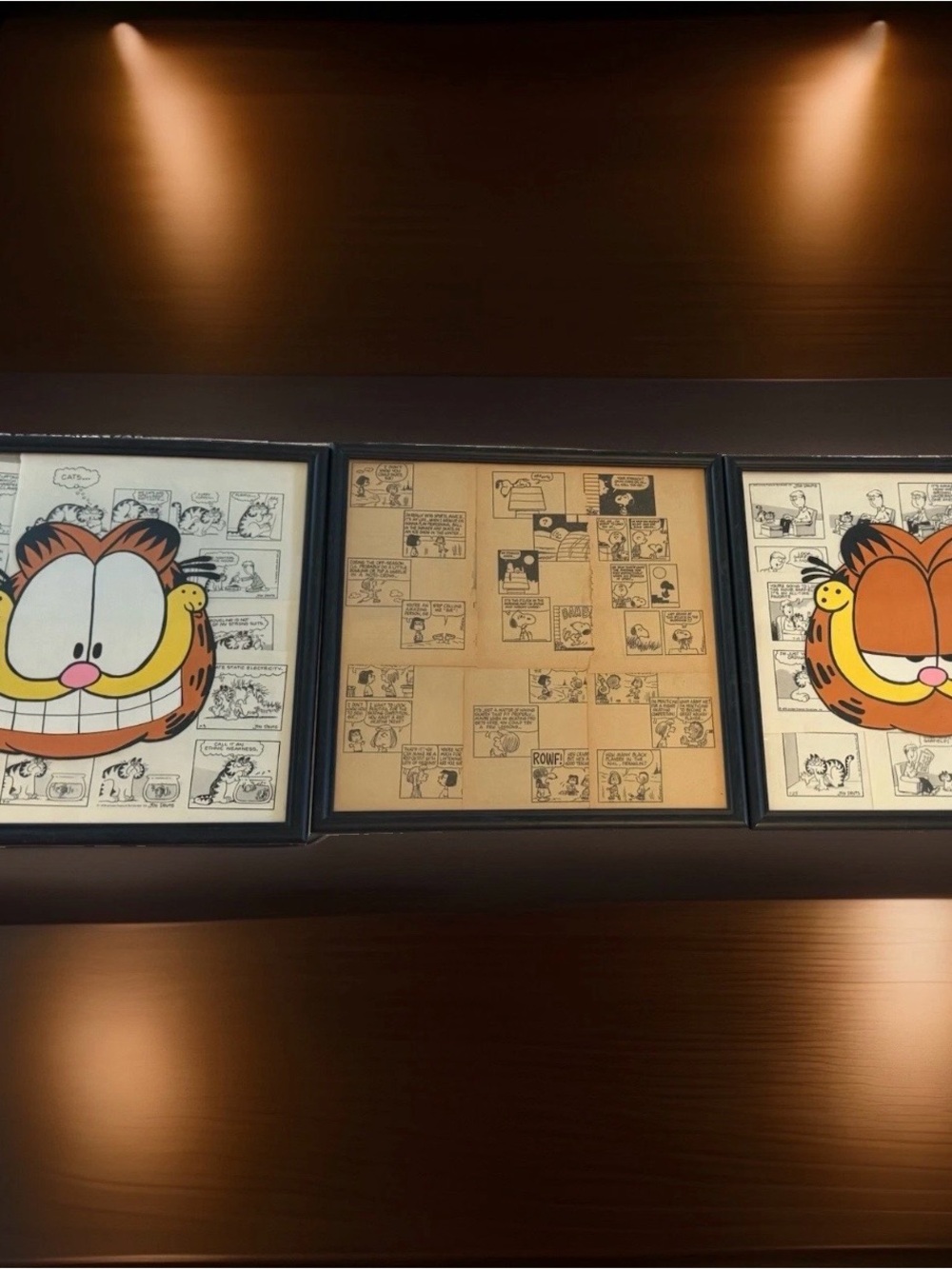 Garfield Framed Comic Strip Trio - Orange, Black, White